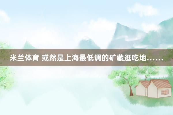 米兰体育 或然是上海最低调的矿藏逛吃地……
